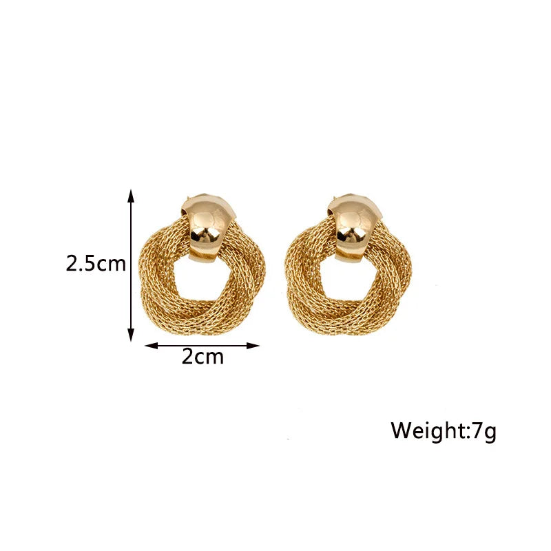Stylish Twist Dangle Earrings – Bold & Elegant Gold Hoops for Women